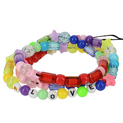 Avizar Bijou Téléphone Bracelet Perles et Love 65cm Collection Lovely Multicolore