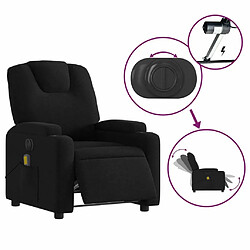 Maison Chic Fauteuil Relax pour salon, Fauteuil de massage inclinable électrique Noir Tissu -GKD43104 pas cher