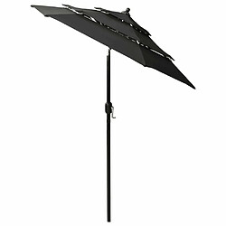 Avis Maison Chic Parasol Jardin | Parasol à 3 niveaux avec mat en aluminium Noir 2 m - GKD25792