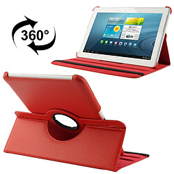 Wewoo Housse Étui rouge pour Samsung Galaxy Tab 2 10.1 / P5100 360 degrés Rotatif Litchi Texture en cuir avec support