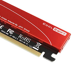 Acheter 2x NVMe M.2 NGFF SSD Vers Carte D'extension D'adaptateur PCIE 3.0 X16 Avec Boîtier De Dissipateur De Chaleur