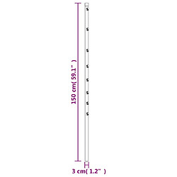 vidaXL Poteaux de clôture 15 pcs argenté 150 cm acier galvanisé pas cher