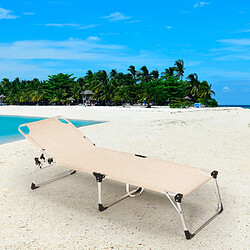 Beach And Garden Design Chaise longue de plage pliante en aluminium Seychelles, Couleur: Beige