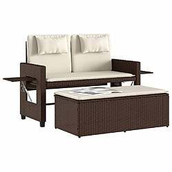 Acheter Maison Chic Banc inclinable de jardin avec coussins| Banc d'extérieur marron résine tressée -GKD93535