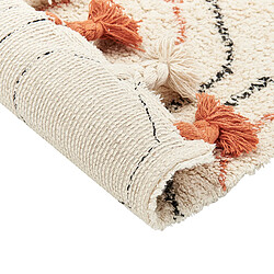 Acheter Beliani Tapis en coton beige et orange 80 x 150 cm HAJIPUR