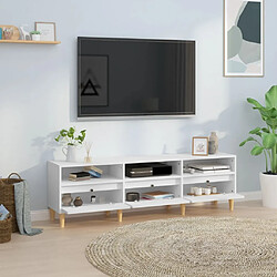 Avis Maison Chic Meuble TV scandinave - Banc TV pour salon blanc 150x30x44,5 cm bois d'ingénierie -MN63180