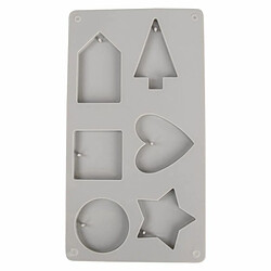 Rayher Moule en silicone 6 formes - maison, rond, carré, coeur, sapin, étoile