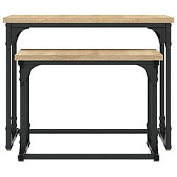 Maison Chic Lot de 2 Table basse gigogne,Table Console pour salon chêne sonoma bois d'ingénierie -MN30262 pas cher