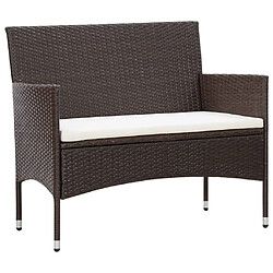 Maison Chic Salon de jardin 5 pcs + coussins - Mobilier/Meubles de jardin - Table et chaises d'extérieur Résine tressée Marron -MN41914 pas cher