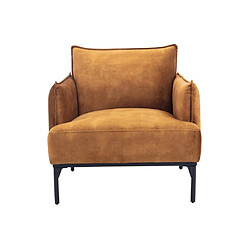 Vente-Unique Fauteuil en velours camel JOEL