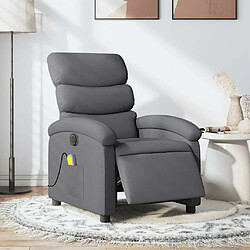 Maison Chic Fauteuil Relax pour salon, Fauteuil inclinable de massage électrique gris foncé tissu -GKD24849