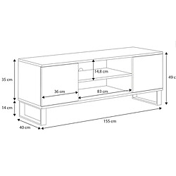 Kobi Meuble TV Focus métal 155