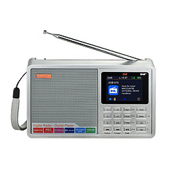 Acheter Universal D2 radio DAB portable radio FM numérique haut-parleur stéréo Bluetooth casque d'enregistrement MP3 réveil rechargeable USB(Argent)