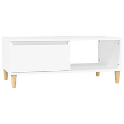 vidaXL Table basse Blanc 90x50x36,5 cm Bois d'ingénierie