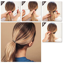 10Pcs Ponytail Crochets Titulaire Bungee Bands Cheveux Cordes Cordon Élastique Clips Marron