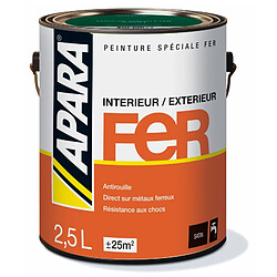 Peinture Fer Satin - APARA-2.5 litres-Blanc