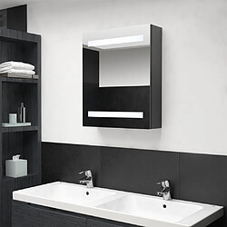 vidaXL Armoire de salle de bain à miroir LED gris 50x14x60 cm