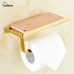 Universal Porte-papier toilette en or Porte-mouchoirs en acier inoxydable résistant aux médicaments avec porte-téléphone Ensemble d'accessoires de salle de bains Finis Poland | Porte-papier (or)