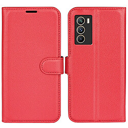 Etui en PU texture litchi avec support, rouge pour votre Vivo iQOO Neo5 S