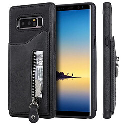 Wewoo Housse Coque Pour Galaxy Note 8 étui de protection antichoc à double boucle de couleur unie solide noir