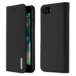 Dux Ducis Etui en cuir véritable + TPU avec support noir pour votre Apple iPhone SE 2