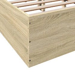 Vidaxl Cadre de lit chêne sonoma 120x190 cm bois d'ingénierie pas cher