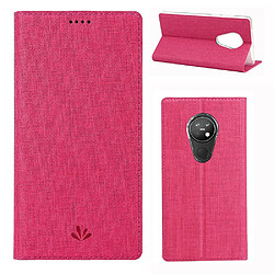 Wewoo Housse Coque Pour Nokia 6.2 et 7.2 Antichoc TPU + PU de protection à rabat horizontal avec fente carte et support Rose rouge