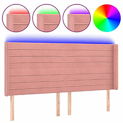 Maison Chic Tête de lit scandinave à LED,meuble de chambre Rose 183x16x118/128 cm Velours -MN76247