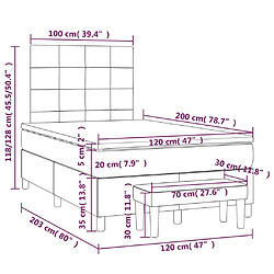 Maison Chic Lit adulte- Lit + matelas,Sommier à lattes de lit avec matelas Bleu 120x200 cm Tissu -GKD27416 pas cher