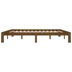 Maison Chic Lit adulte - Lit simple Cadre de lit,Structure du lit Contemporain Marron miel Bois de pin massif 200x200 cm -MN15686 pas cher