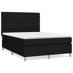 Maison Chic Lit Adulte - Lit simple Lit à sommier tapissier avec matelas moelleux - Meuble de Chambre - Noir 140x200 cm Tissu -MN78348