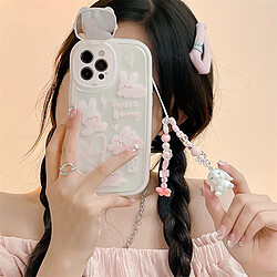 GUPBOO Étui pour iPhoneXR Coque de téléphone fille lapin rose mignon miroir anti-chute