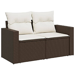 Acheter vidaXL Salon de jardin et coussins 11 pcs marron résine tressée