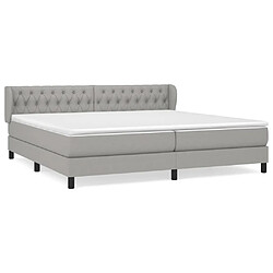 Maison Chic Lit Adulte - Lit simple Lit à sommier tapissier avec matelas moelleux - Meuble de Chambre - Gris clair 200x200cm Tissu -MN50944