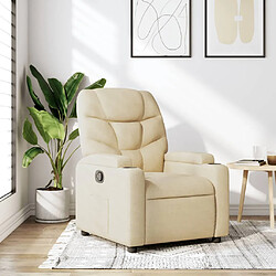 vidaXL Fauteuil inclinable Crème Tissu