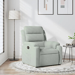 vidaXL Fauteuil inclinable gris clair velours