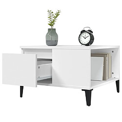 Maison Chic Table basse,Table Console Table d'appoint, Table pour salon blanc 55x55x36,5 cm bois d'ingénierie -MN66615 pas cher