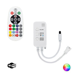 Ledkia Contrôleur Variateur Wi-Fi pour Ruban LED RGBIC Numérique SPI 12-24V DC avec Télécommande IR RGB