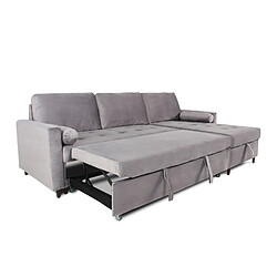 Acheter Canapé d'angle convertible réversible Claudio en velours gris