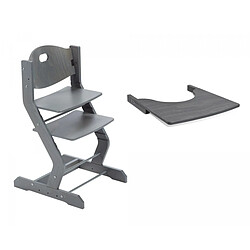 TISSI Chaise haute avec plateau gris