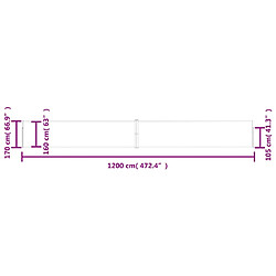 vidaXL Auvent latéral rétractable de patio 170x1200 cm Rouge pas cher