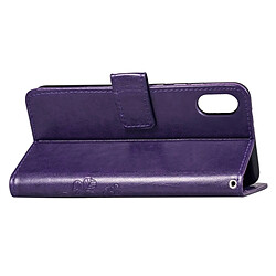 Wewoo Etui à rabat horizontal en cuir PU avec motif gaufré pour iPhone XR, avec support, logements pour cartes et portefeuille (Violet) pas cher