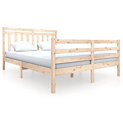 vidaXL Cadre de lit sans matelas bois massif 160x200 cm