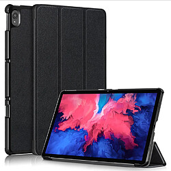 Etui en PU sommeil et réveil automatique à trois volets avec support noir pour votre Lenovo Tab P11 TB-J606F