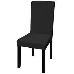 Decoshop26 Housses extensibles de chaise 6 pièces Noir DEC022288