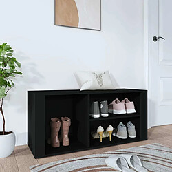 Maison Chic Armoire à Chaussures Noir,Meuble de Rangement à Chaussures 100x35x45 cm Bois d'ingénierie -MN47915