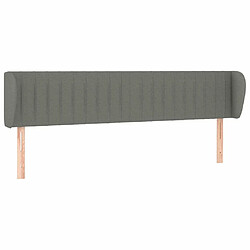 Maison Chic Tête de lit scandinave avec oreilles,meuble de chambre Gris foncé 203x23x78/88 cm Tissu -MN28173