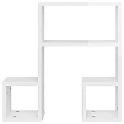 Acheter vidaXL Étagères murales 2pcs blanc brillant 50x15x50cm bois ingénierie