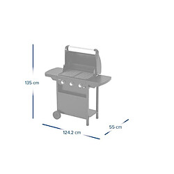 Acheter Campingaz Barbecue gaz CLASS 3L COMPACT 3 brûleurs en acier - Surface de cuisson 60x35 cm - L 124 x P 55 x H 109 cm