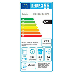 Sèche-linge pompe à chaleur avec condenseur 60cm 8kg blanc - EW8H5122RO - ELECTROLUX